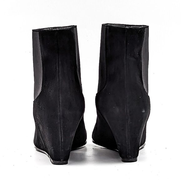 Stuart Weitzman Women Black Suede Dressy Office Wedge Ankle boots size 9.5 - Picture 8 of 12
